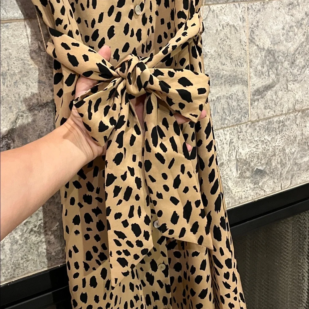 Apt 9 Leopard Button-Up Shirtdress with Tie-Belt – Medium – Leopard - Picture 2 of 8